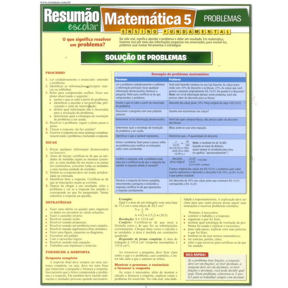 Livro - Resumão Escolar - Matemática 5: Problemas - Peggy Warren
