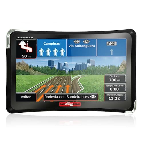 imagem-Navegador GPS Guia Quatro Rodas MTC 4310 com Tela Touch Screen de 4.3” Slim, Alerta de Radares, 1.403 Cidades Mapeadas, MP3, MP4 e Monumentos em 3D