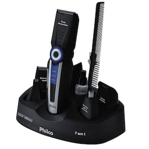 Aparador de Pelos Philco Multigroom 7 em 1 Sem Fio Preto/Azul - Bivolt