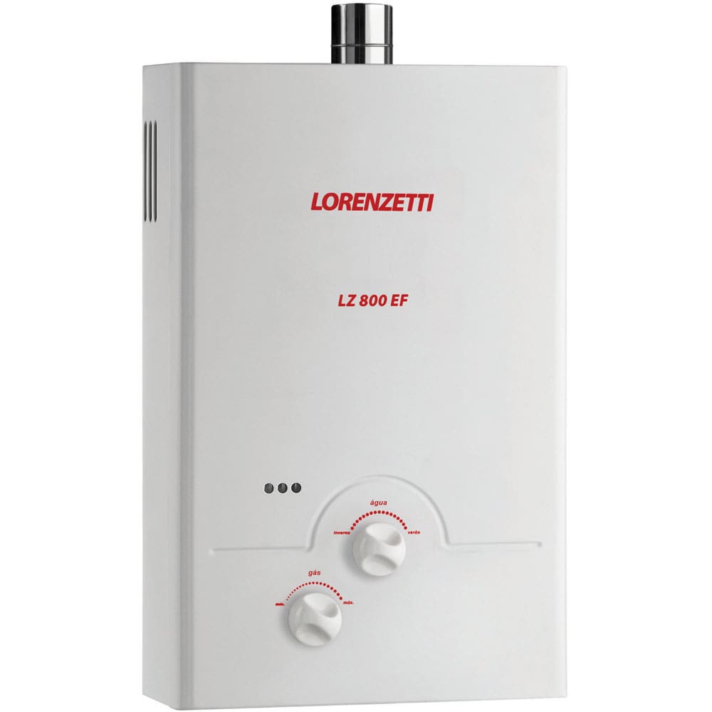 Aquecedor de Água a Gás Lorenzetti LZ 800EF Por Exaustão Forçada Bivolt - GLP