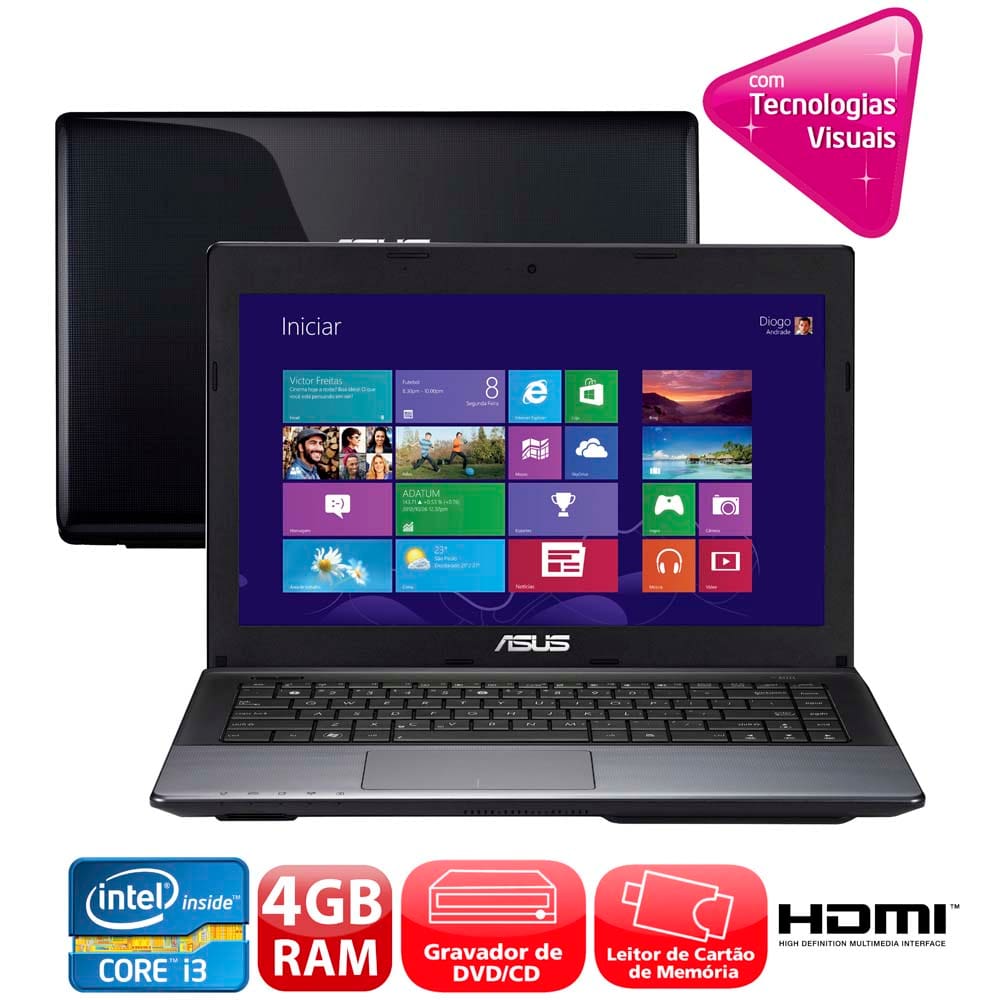 Notebook Asus X45C-VX083H com Intel® Core™ i3-2328M, | Ponto