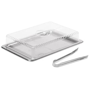 Conjunto para Frios Brinox Átina 1413/100 em Inox e Acrílico - 3 Peças