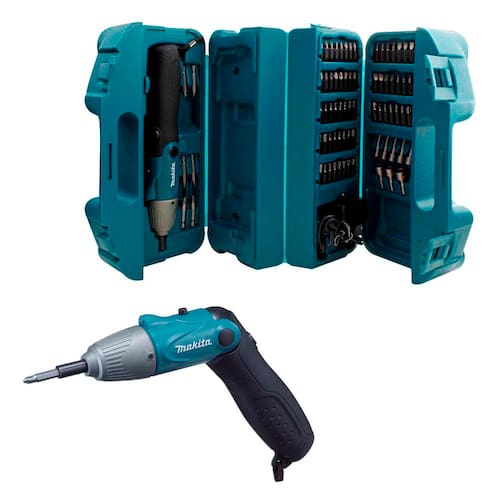 imagem-Parafusadeira à Bateria 1/4" Makita 6723DW com Estojo, Bateria, Carregador e 80 Acessórios - 4,8v - 110v