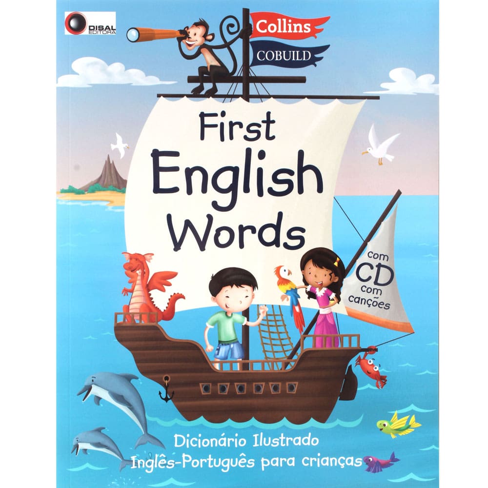 Livro  - First English Words: Dicionário Ilustrado Inglês-Português para Crianças - With CD - Collins Cobuild