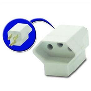 Adaptador de Tomada Tripolar Force Line 4317 – Branco