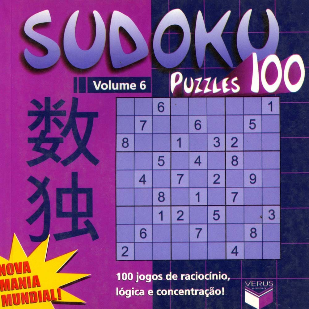 Livro - Suduku Puzzles 100: 100 Jogos de Raciocínio, Lógica e Concentração - Volume 6