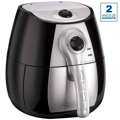 imagem-Fritadeira Elétrica Ford Air Fryer F400 com Capacidade de 2,2L Timer Sonoro e 1400W de Potência – Preta/Prata - 110V