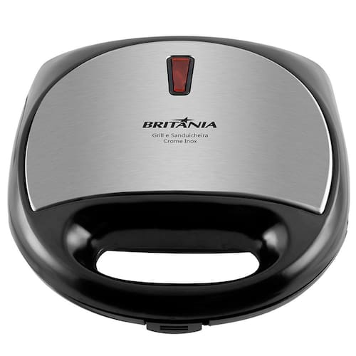 imagem-Grill e Sanduicheira Britânia Crome Inox - 110V 