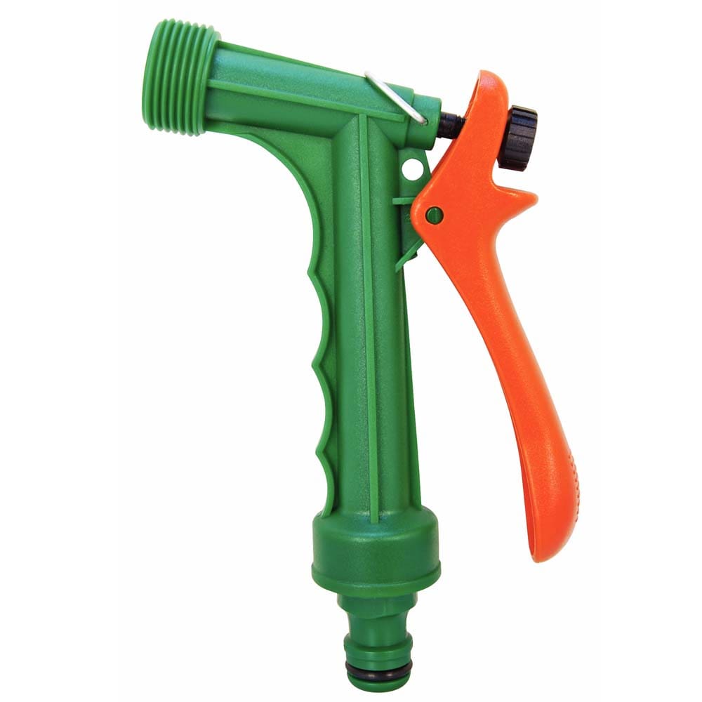 Hidropistola plástica Tramontina para Engate Rápido – Verde/Laranja