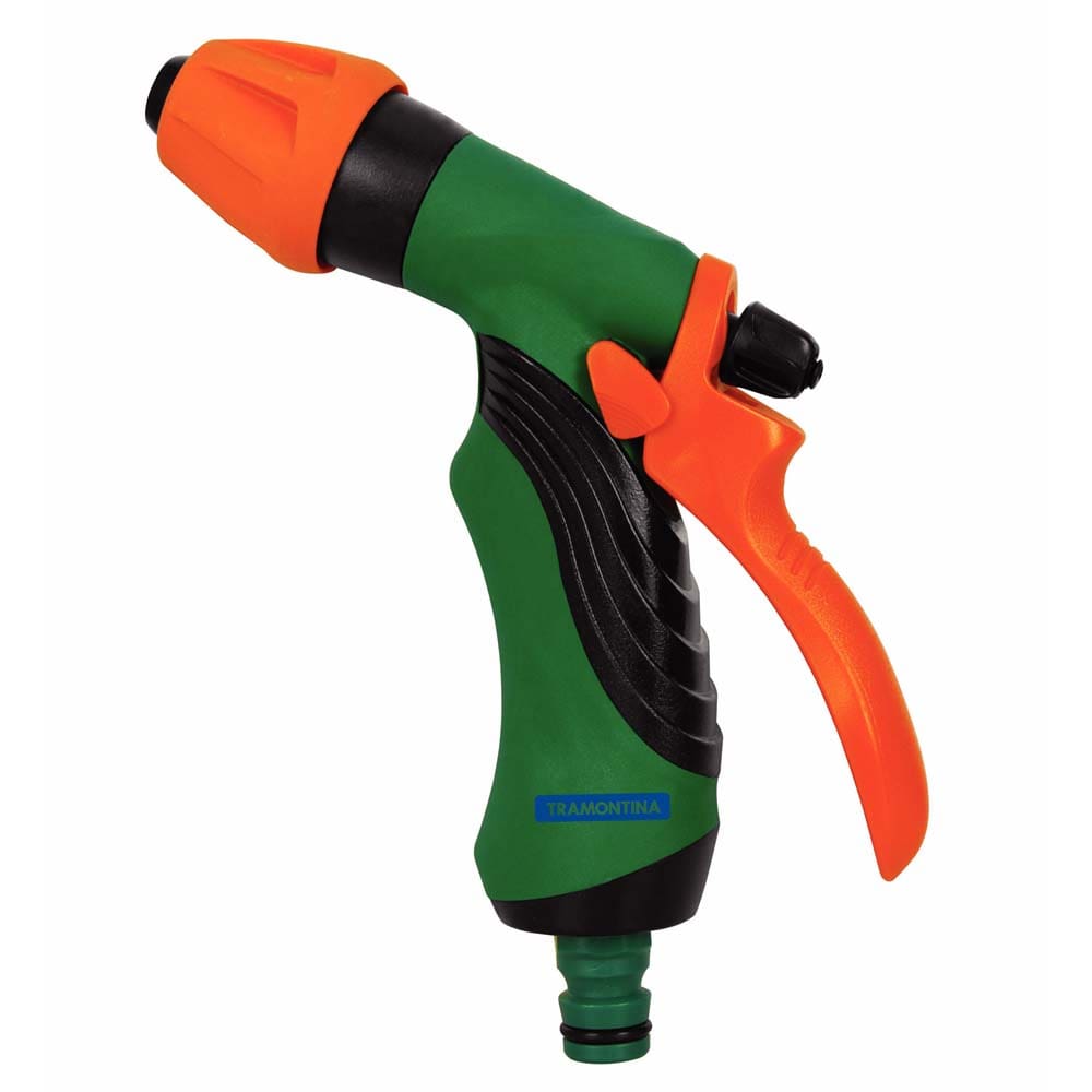 Hidropistola Jato Controlável Tramontina para Engate Rápido – Verde/Laranja