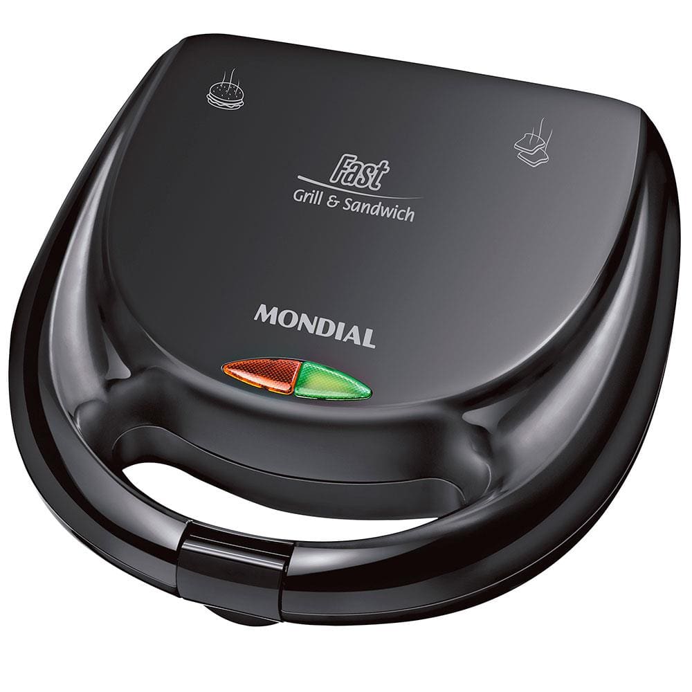 Grill + Sanduicheira Mondial Fast Preto - 110v S12