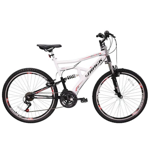 Bicicleta Aro 26 Track & Bikes Boxxer New com 21 Marchas e Full Suspension - Branca Menor preço em Bicicleta Aro 26 Track & Bikes Boxxer New com 21 Marchas e Full Suspension - Branca