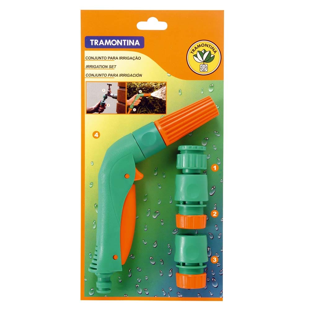 Conjunto p/ Irrigação Tramontina c/ Engates Rápidos - 4 Peças