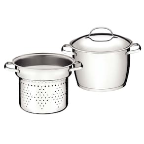 Conjunto Cozi-Pasta 2 Peças Tramontina Allegra em Aço Inox com Fundo Triplo