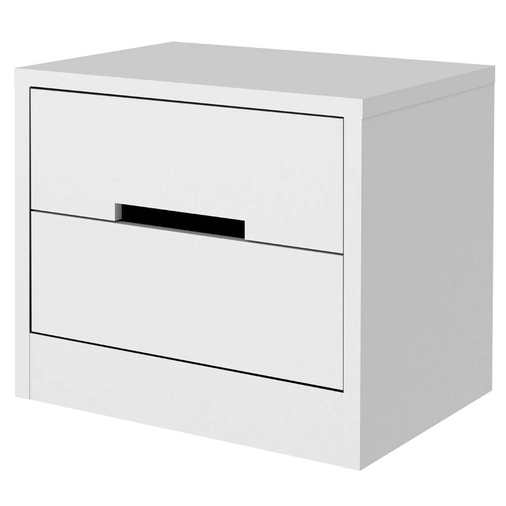 Mesa de Cabeceira com 2 Gavetas Kappesberg S822 BR - Branco