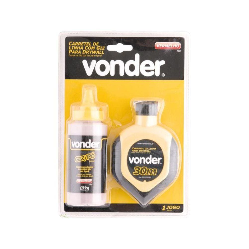 Linha Com Giz Vermelho Para Drywall - Vonder