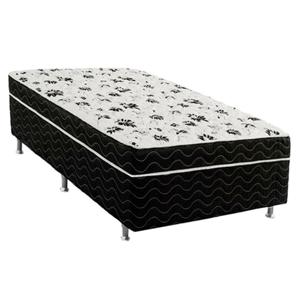 Cama Box Conjugada Solteiro Ortobom Union Ortopedic 43x88x188cm - Branco/Preto