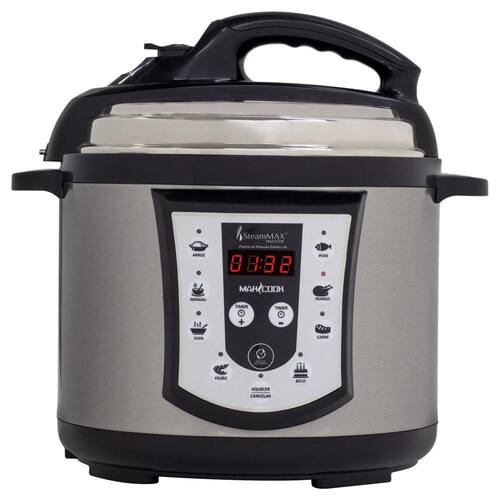 imagem-Panela de Pressão Elétrica SteamMax Digital 800W com Função Timer - 4L - 110V