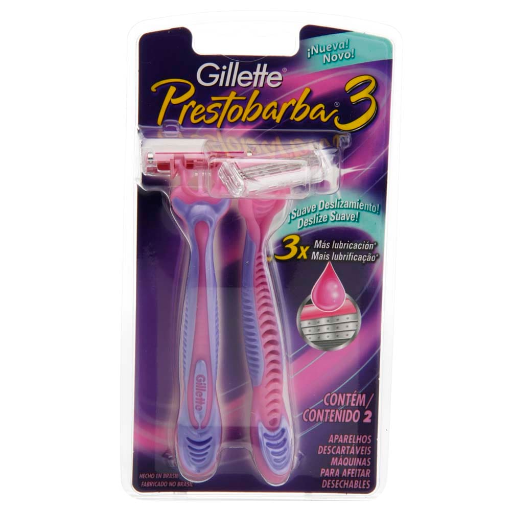 Aparelho de Barbear Gillette Prestobarba 3 Feminino - 2 Unidades