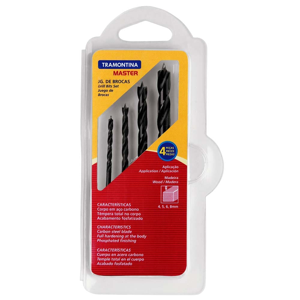 Jogo de Brocas para Madeira Tramontina - 4 Peças