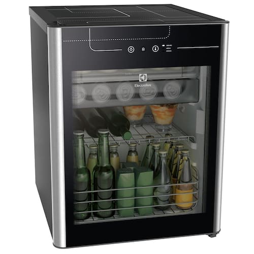 imagem-Frigobar Electrolux RV80 com Porta em Vidro Preto - 80L - 220v