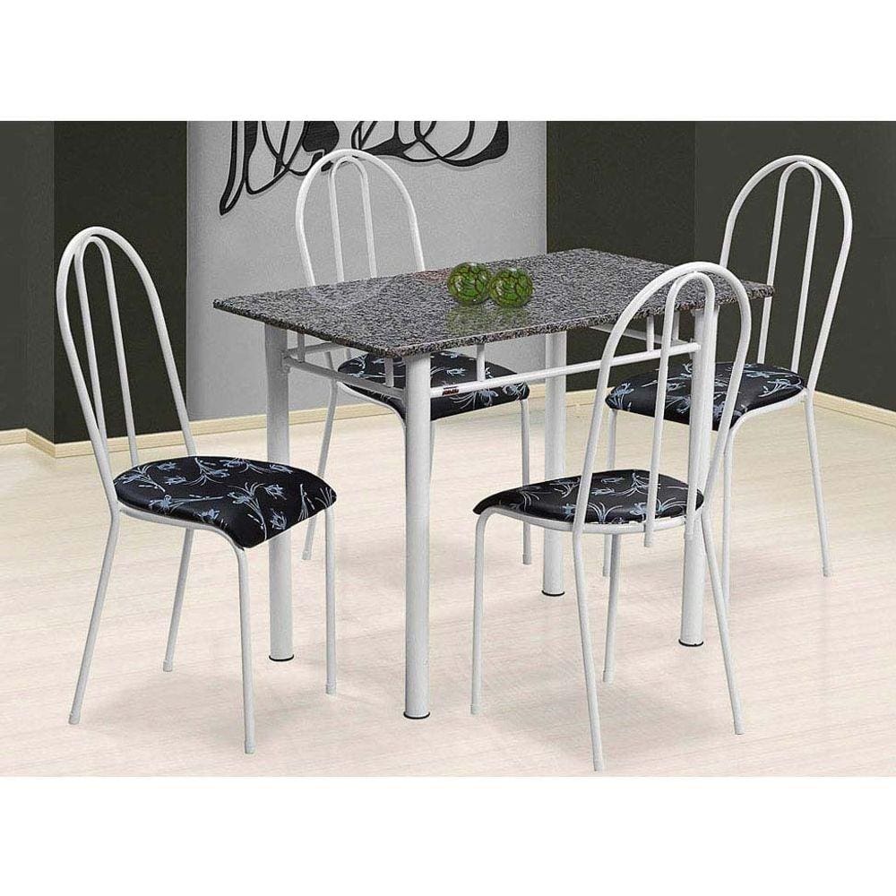 Conjunto de Mesa Genebra e 4 Cadeiras Alicante