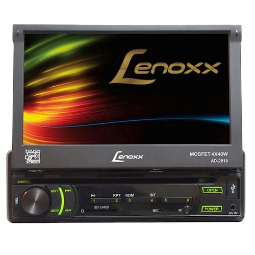 imagem-DVD Player Automotivo Lenoxx AD2619 com Tela Retrátil Touch Screen de 7" , Rádio FM, Entradas USB, SD, Auxiliar e Controle Remoto 