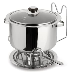 Banho Maria com Bowl Embutido Forma em Aço Inox e Vidro - 6 Peças
