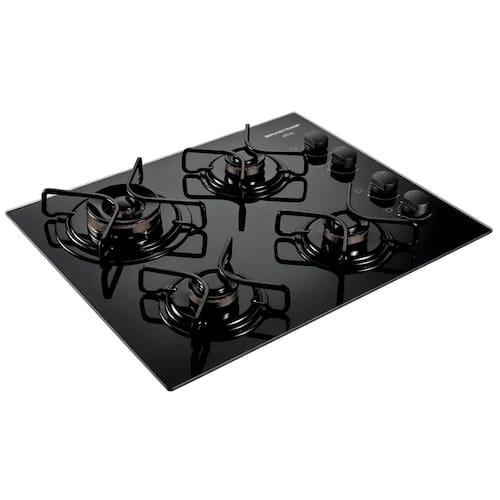 imagem-Cooktop a Gás 4 Bocas Brastemp Ative! BDD62 com Queimador Mega Chama Preto - Bivolt