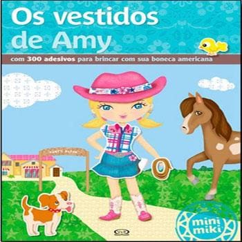 Livro - Minimiki - Os Vestidos de Amy: Com 300 Adesivos para Brincar com Sua Boneca Americana - Vergara & Riba