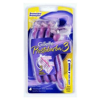 Aparelho de Depilação Gillette Prestobarba 3 Feminino - 4 unidades