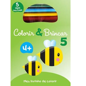 Livro – Coleção Colorir & Brincar - Meu Livrinho de Colorir - Volume 5 + 5 Lápis de Cor