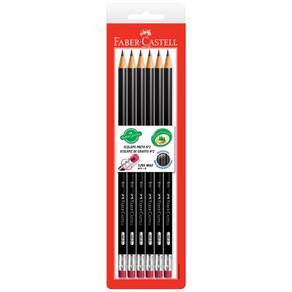 Lápis Faber-Castel com Borracha Redonda MAX6 SM/1205B - 6 Unidades