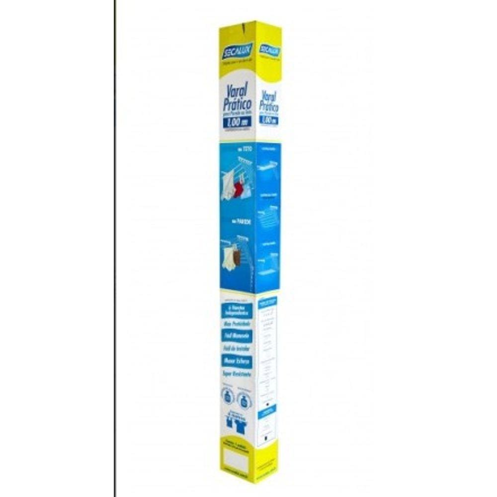 Varal de parede/teto SECALUX PRÁTICO - ALUMÍNIO - 1,20x0,56m.