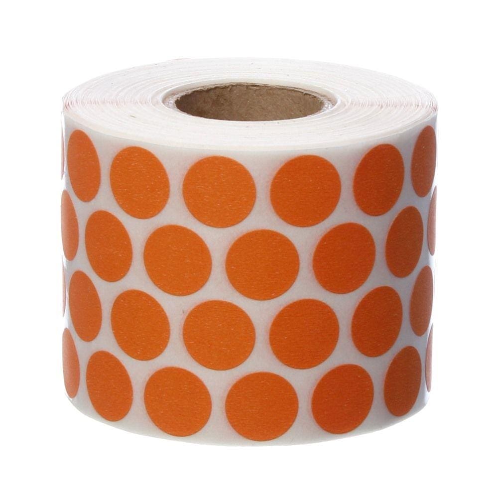 Etiqueta Adesiva Bolinha para Identificação Laranja de Ø12mm com 5000 Unidades Coringa
