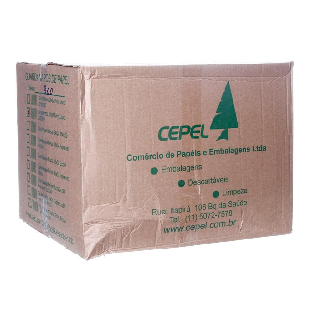 Guardanapo de Papel Folha Dupla 33 X 33cm Caixa com 3000 Unidades Cepel