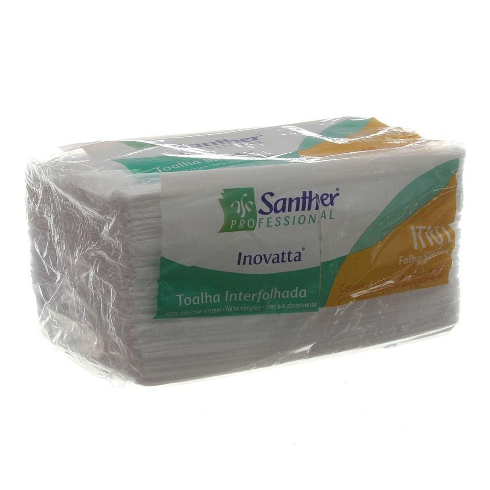 Papel Toalha Interfolhado 100% Celulose Virgem Folha Simples Caixa com 2400 Folhas Inovatta