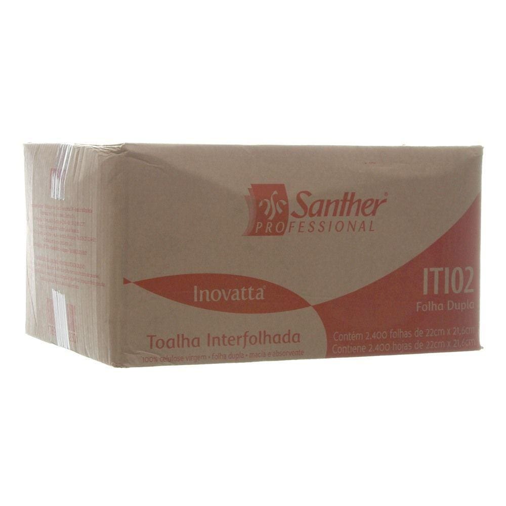 Papel Toalha Interfolhado 100% Celulose Virgem Folha Dupla Caixa com 2400 Folhas Inovatta