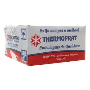 Marmitex de Alumínio nº 8 Máquina com Capacidade de 850ml com Tampa de Alumínio Caixa com 100 Unidades Thermoprat