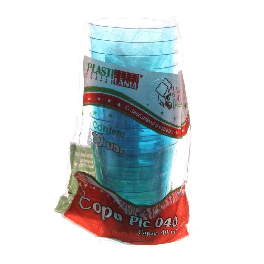 Copo de Acrílico Pic 40ml com 10 Unidades Plastilânia