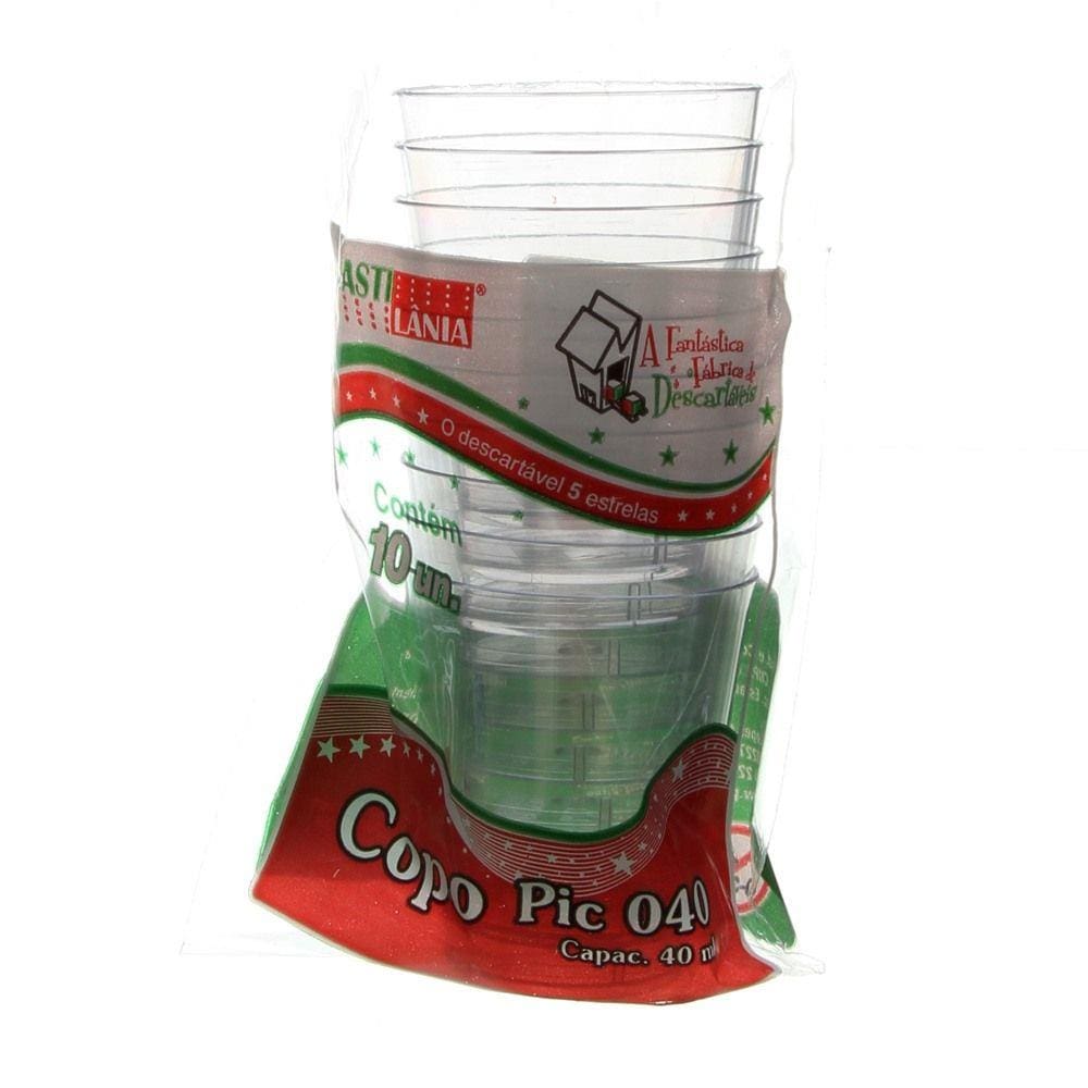 Copo de Acrílico Pic 40ml com 10 Unidades Plastilânia