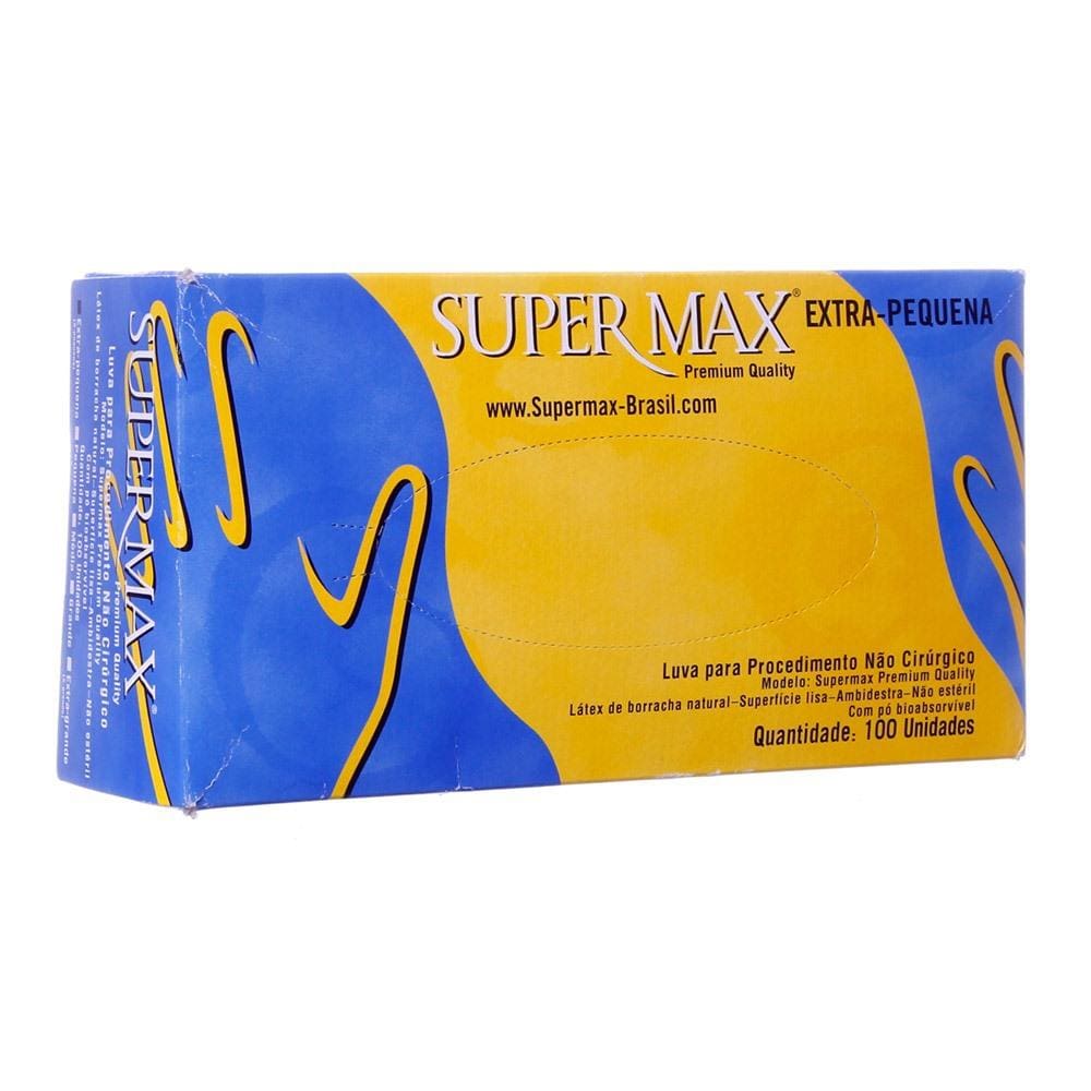Luva de Látex PP com 100 Unidades Supermax