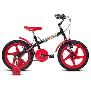 Bicicleta Infantil Rock Aro 16 Verden - Preta/Vermelha