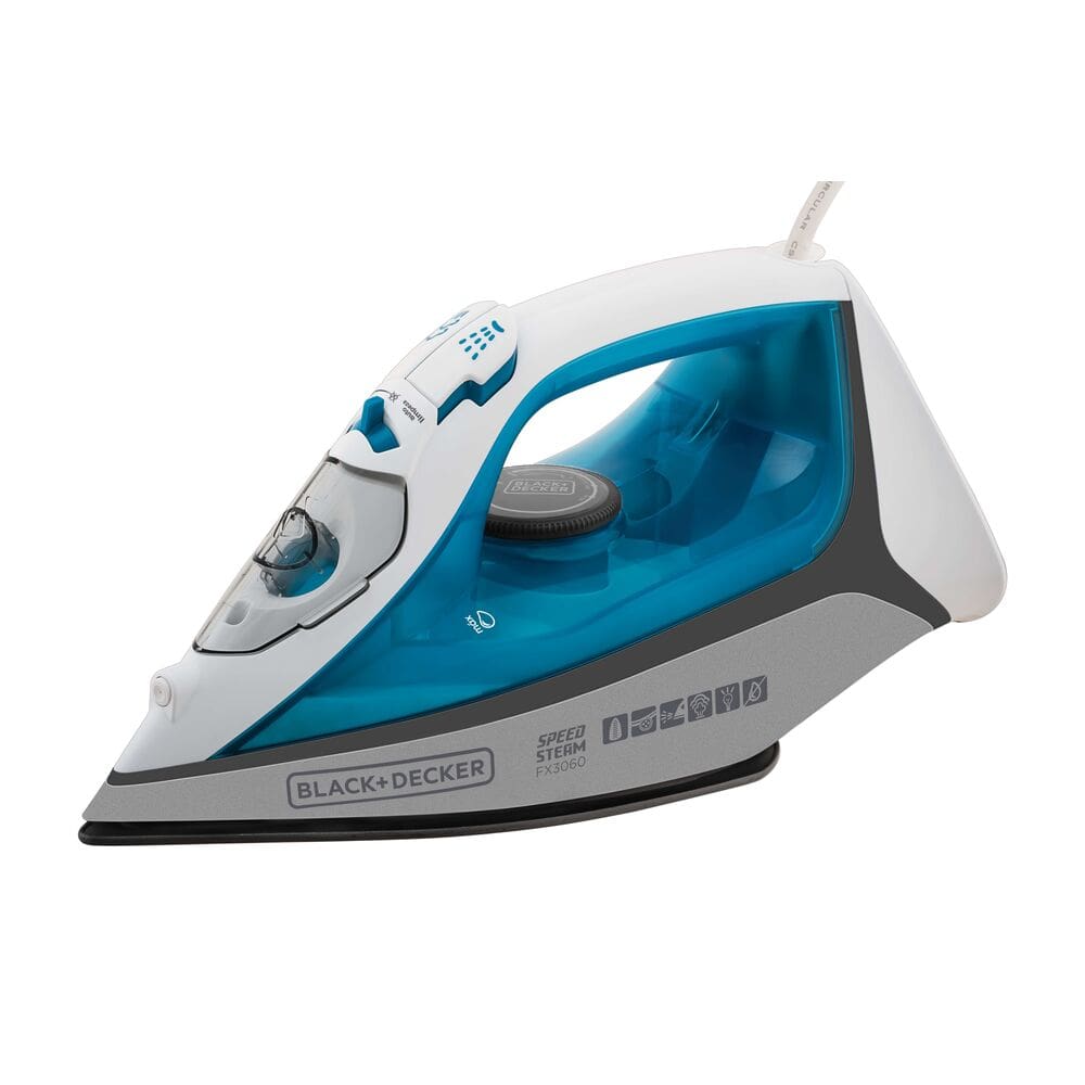 Ferro de Passar a Vapor Black Decker FX3060 com Base Antiaderente - Azul e Branco