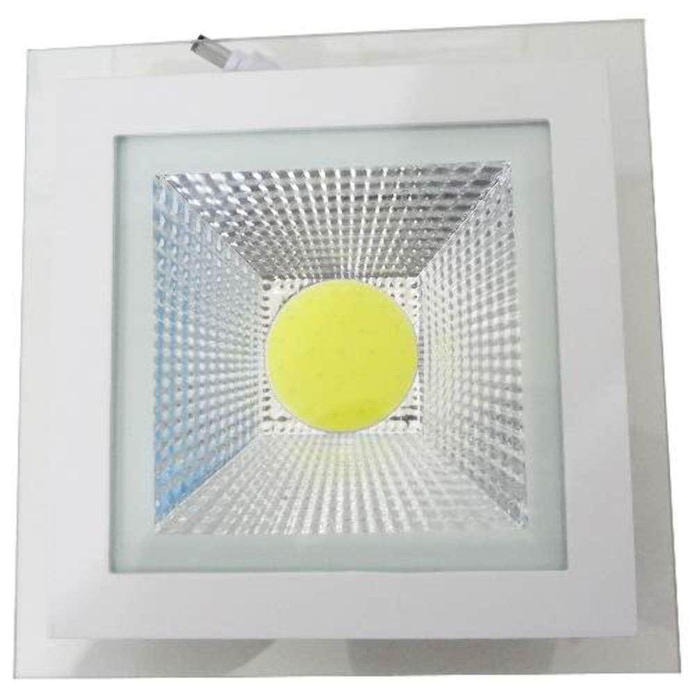 Painel Luminária Plafon Led 12w Embutir Vidro Quadrado Spot (90344)
