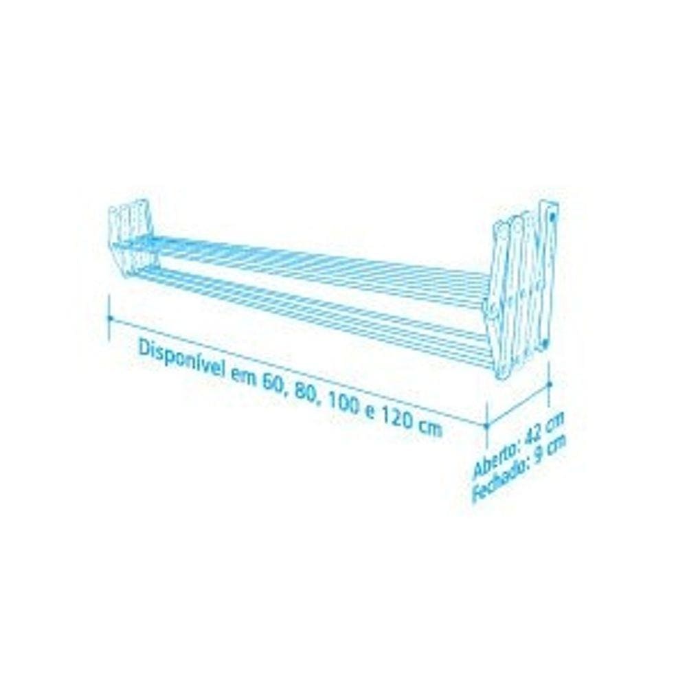 Varal Sanfonado Alumínio Roma 80 cm - Secalux