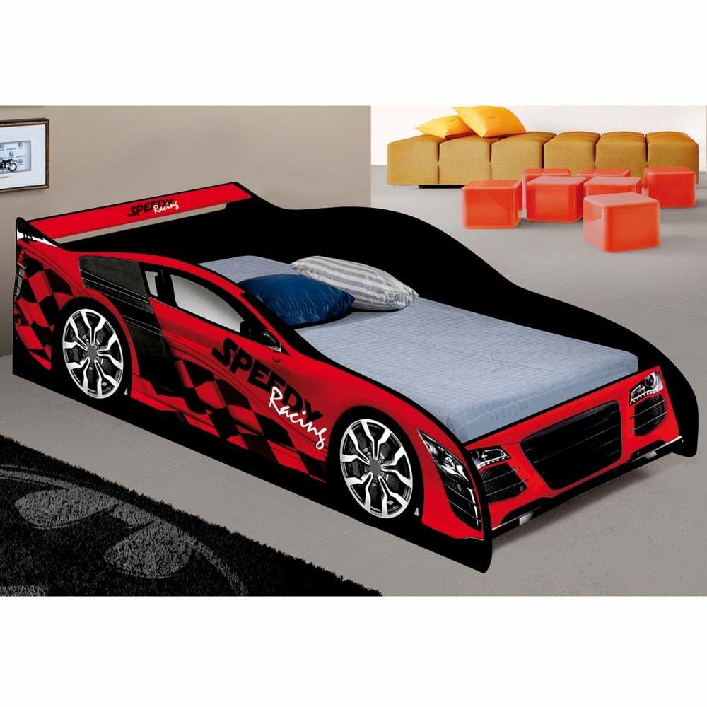 Cama Carro Force 09 infantil preto - J&A Móveis