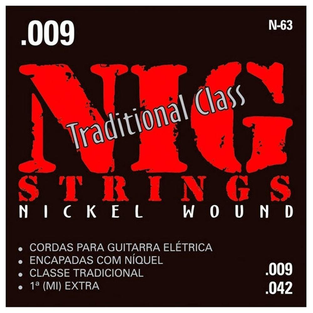 Encordamento Para Guitarra Elétrica .009 N63 Nig