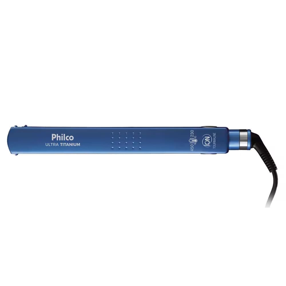 Chapinha | Prancha Philco Ultra Titanium 230ºC com Emissão de Íons Azul – Bivolt