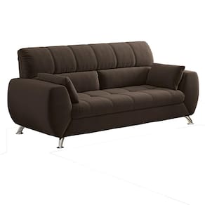 Sofá de 3 Lugares Linoforte Bélgica com 204 cm de Largura e Revestido em Tecido Suede